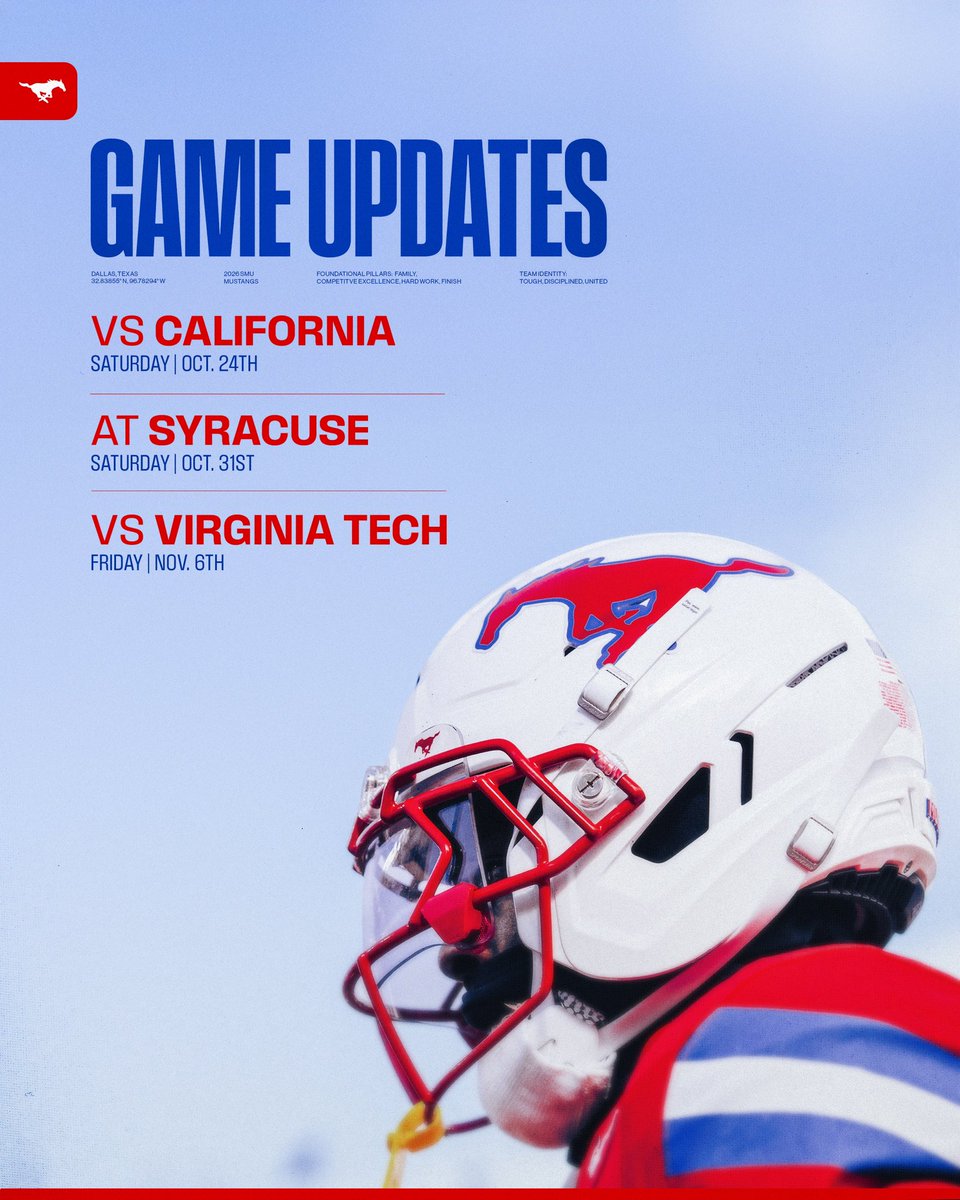 SMUFB's tweet photo. Game dates for our flexed games have been announced ⤵️ https://t.co/XkXYAZFyTf