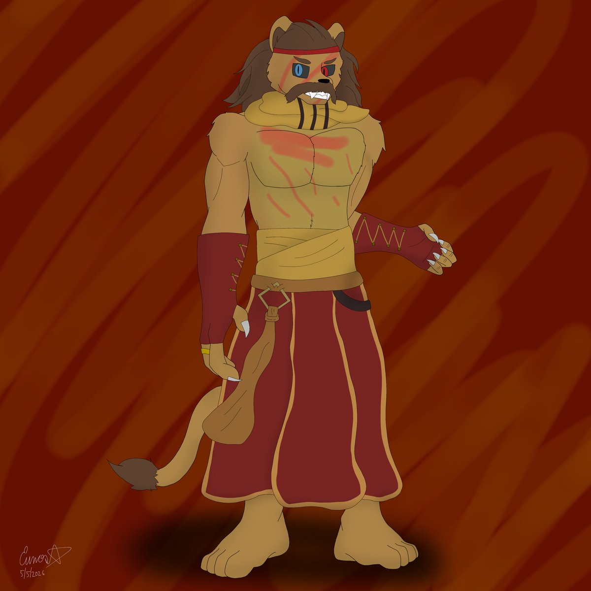 EunosMatsuda's tweet photo. Is #FanArtFriday 
Here I drew Nathaniel the WereLion for someone on discord. Had this in the backburner for a while now 😅
#furry #furry #werecat https://t.co/nJ3cUdTsHy