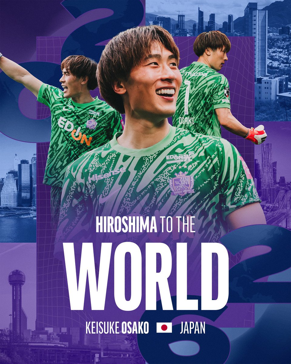 nototetsu37's tweet photo. サンフレッチェ広島の守護神大迫敬介選手。ワールドカップ日本代表選出おめでとうございます㊗️朝からお祈りしていたよ🙏広島代表として頼むぞ👊サンフレの日本人選手としては駒野選手、青山選手に次いで３人目⚽️外国人だとノ・ジョンユン選手が初めて1994年アメリカ大会に招集🇺🇸大迫最高👌 #大迫敬介 https://t.co/nGygrN4Yjc
