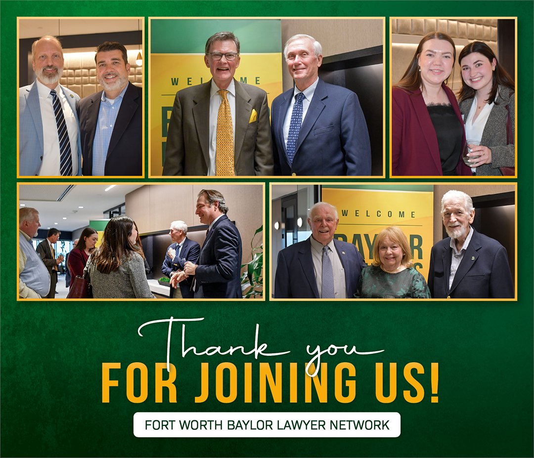 BaylorLawSchool's tweet photo. Thank you to Kelly Hart &amp; Hallman LLP for hosting the Fort Worth Baylor Lawyer Network Reception on May 7, 2026! View &amp; download photos here: https://t.co/4ePUauSbrX

Interested in hosting a Baylor Lawyer Network Reception? Connect with us to learn more: Law_Alumni@baylor.edu https://t.co/iLp8RLrnl1