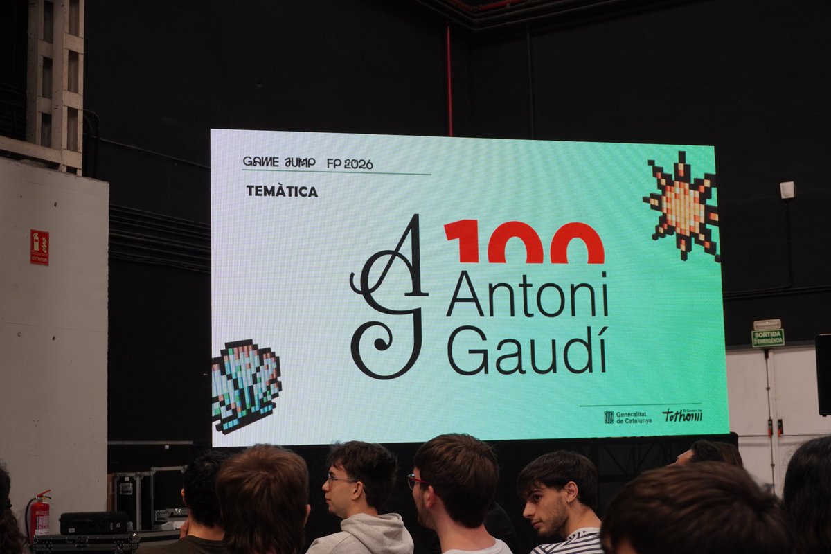 ENTI_BCN's tweet photo. El nostre equip comença amb il·lusió la #GameJumpFP a la @RetroBarcelona.

48h per presentar una vertical slice sobre la temàtica de "GAUDÍ", l'arquitecte, commemorant el centenari de la seva mort.

Molta sort, equip!! ❤️

#gamejam #participar #experiència #entilife #CFGS https://t.co/GRUbh1Z7rn