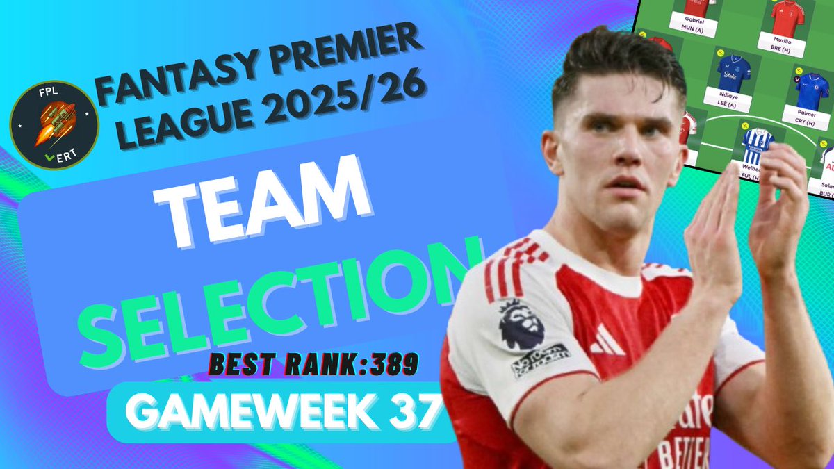 FPLvert's tweet photo. 🆕 #FPL #GW37 team selection

🍟 BB36 review, 2 transfers made ✅ 
🇸🇪 gyokeres captain? 👀 

@FPLFocal expert 👨🏾‍🏫
best overall rank: 389th 💹

watch ➡️ https://t.co/oG2wVdIU95 https://t.co/AiYJCJu6O6