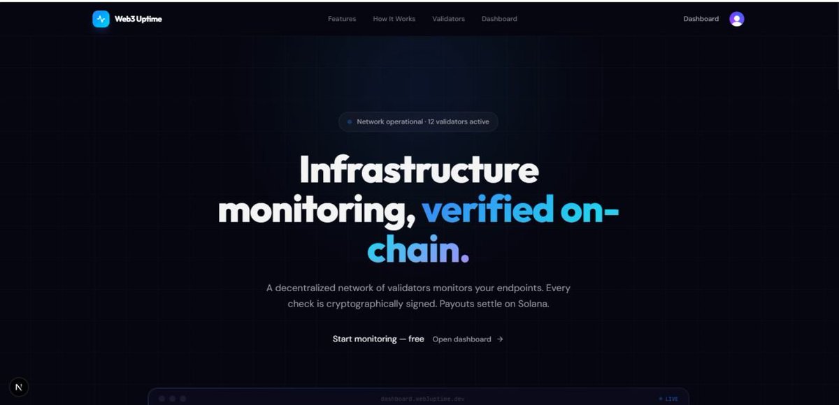 debugbybit's tweet photo. Checkout this project I was working on past week, (Web3-Uptime) a decentralized network for infrastructure monitoring, where validators gets #sol
for validating it through cli with their #sol private key

#solana #web3 #projects #public #building https://t.co/sdrL4BSUO1