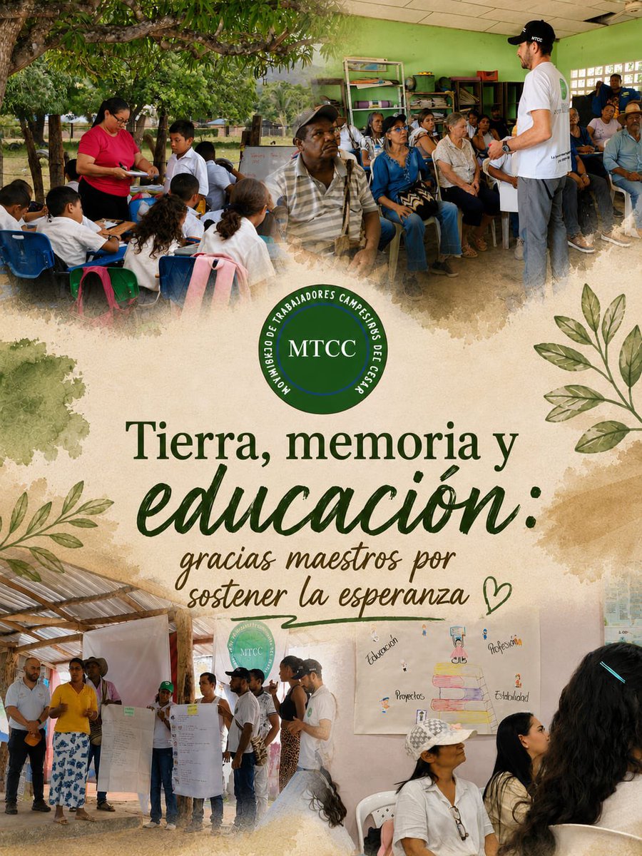 MMtcc36831's tweet photo. Hoy el MTCC exalta la labor del maestro y la maestra que con su vocación de servir transforma el ser y las realidades territoriales de una sociedad marcada por un modelo de educación bancaria que muchas veces deja de lado el aprendizaje crítico y los saberes de los pueblos. https://t.co/Ek3oYuyW3q