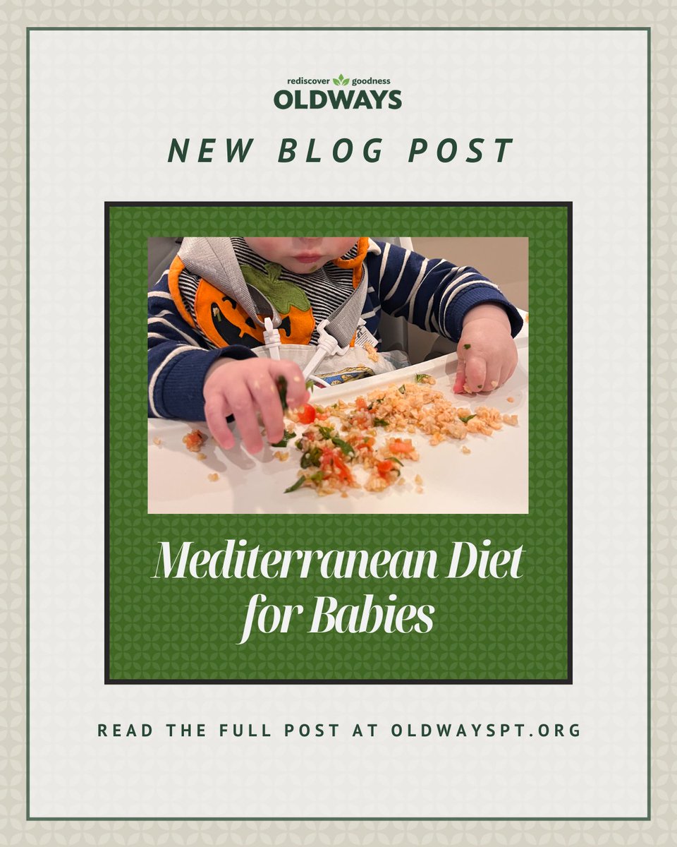 OldwaysPT's tweet photo. At its heart, the Mediterranean diet is a family-centered eating pattern that people of all ages can partake in...including babies! Learn the top tips Oldways Dietitian, Kelly LeBlanc, uses to feed her own baby: https://t.co/AKoHj3rhYT: https://t.co/AKoHj3rhYT https://t.co/YxAwNjIL7R