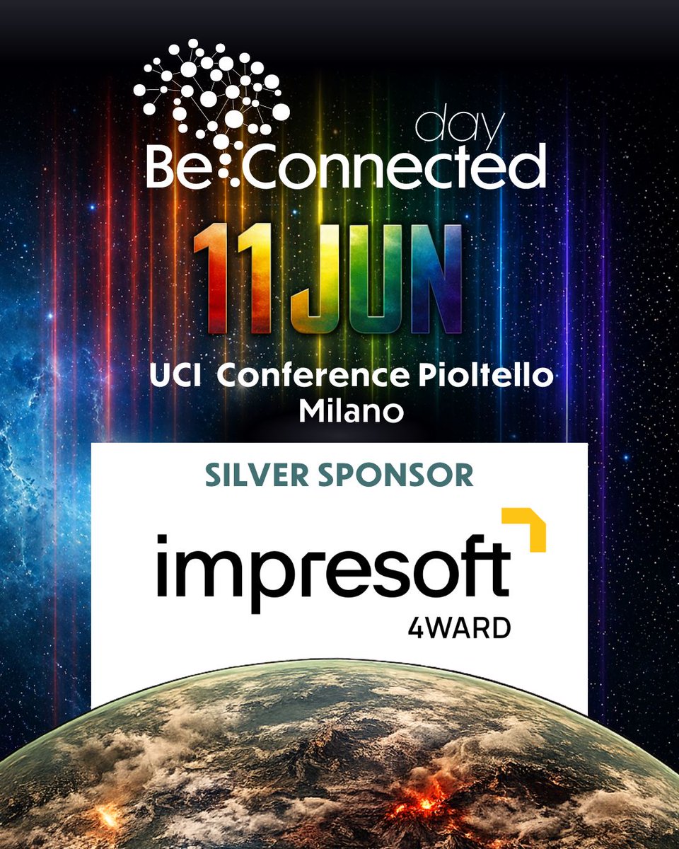4wardit's tweet photo. #Impresoft4ward sponsor #Silver al 𝐁𝐞 𝐂𝐨𝐧𝐧𝐞𝐜𝐭𝐞𝐝 𝐃𝐚𝐲 𝟐𝟎𝟐𝟔!
Il più grande evento community gratuito in Italia dedicato alle tecnologie @Microsoft!

📅 11 GIUGNO 2026
📍 MILANO
Partecipa all'evento➡️ https://t.co/miD09D3Jcd https://t.co/KKuY0izWlg