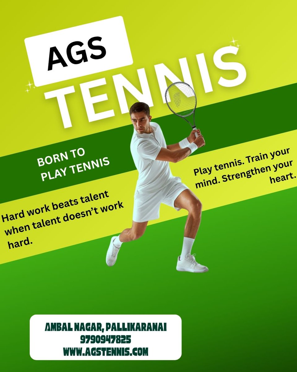 agseducation's tweet photo. "Ready to serve? 🏸 Enroll in our tennis coach classes and start playing like a pro! #TennisCoach #FitnessJourney #pallikaranai https://t.co/KLWPG4Dei9
