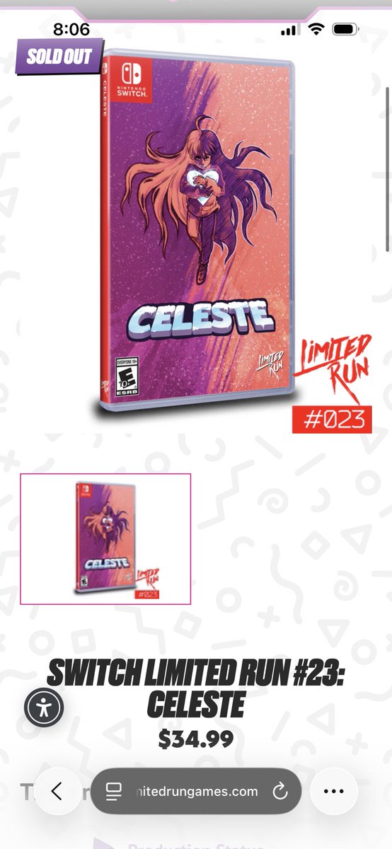 YukiKoenVT's tweet photo. @J_Holleworth I mean Limited Run did get its hands on Celeste before and FanGamer picked it up later on, so there is still hope. https://t.co/7Lz4Ej9m2e