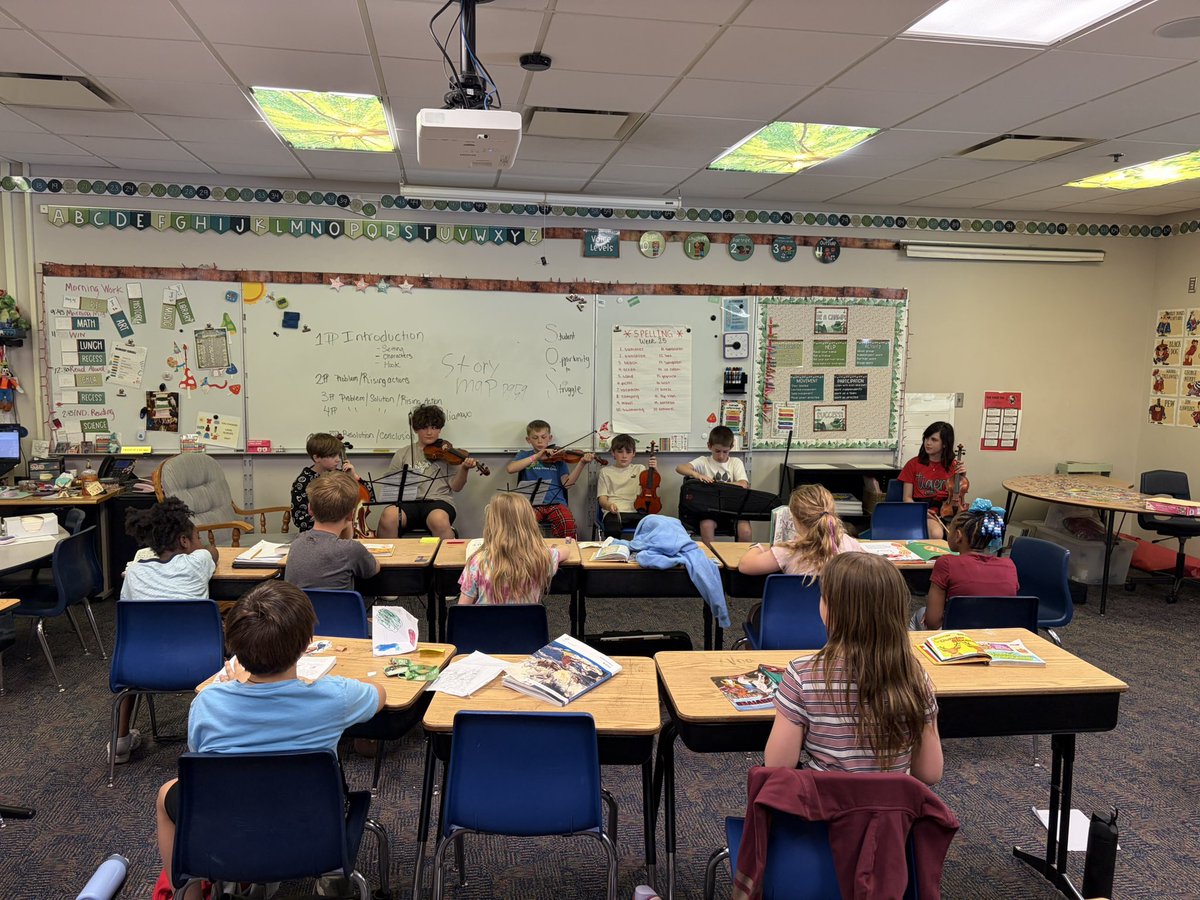 tmruane's tweet photo. Mrs. Kats’ orchestra students performed for her and for the classmates who were unable to attend the orchestra concert. https://t.co/Gx7d35csol