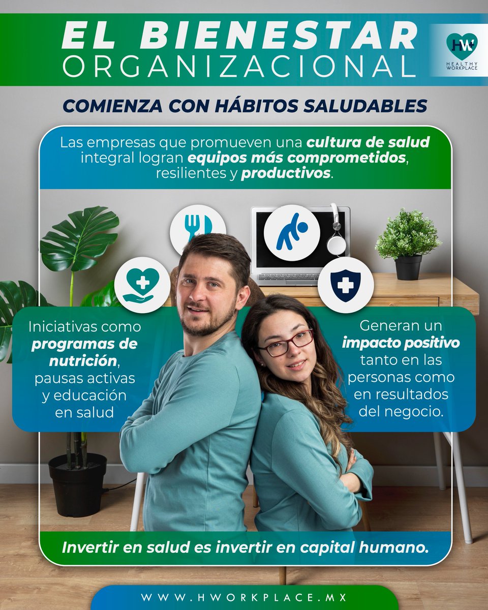 hworkplacemx's tweet photo. El bienestar organizacional comienza con hábitos saludables, invertir en salud es invertir en capital humano. 💙👨‍⚕️👩‍💻💙

#SaludLaboral #trabajo #bienestarorganizacional #habitossaludables #capitalhumano https://t.co/hzxvCWaM38