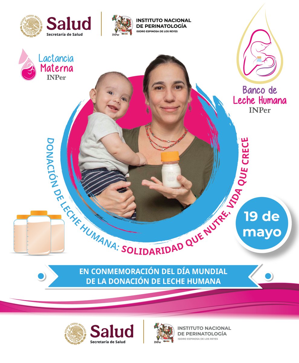 INPer_mx's tweet photo. En Conmemoración del Día Mundial de la Donación de Leche Humana
DONACIÓN DE LECHE HUMANA: SOLIDARIDAD QUE NUTRE, VIDA QUE CRECE
19 de mayo • 10:00 h.
Banco de Leche Humana INPer
#bancodeleche #lechehumana #bancodelechehumana #donacióndelechehumana https://t.co/8nLhl7he2I