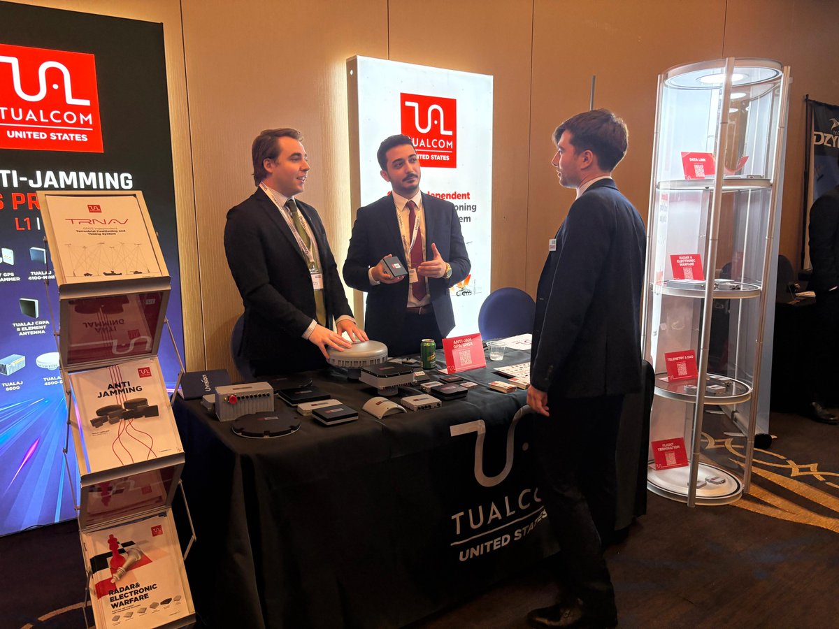 TUALCOM's tweet photo. Thank you to everyone who visited us at the Loitering Munitions Conference USA 2026 in Arlington.

Throughout the event, we had the opportunity to showcase our Anti-jamming, TRNAV, Electronic Warfare, Datalink, and Telemetry solutions developed to support resilient navigation, secure command and control, and robust data transmission for next-generation loitering munition and unmanned systems operations.
 
We were also pleased to present our session, “Redefining Navigation: Assurance when GNSS Fails,” where we shared our approach to maintaining reliable navigation capabilities in contested and GNSS-denied environments.

#TUALCOM #LoiteringMunitions #Antijamming #TRNAV #ElectronicWarfare