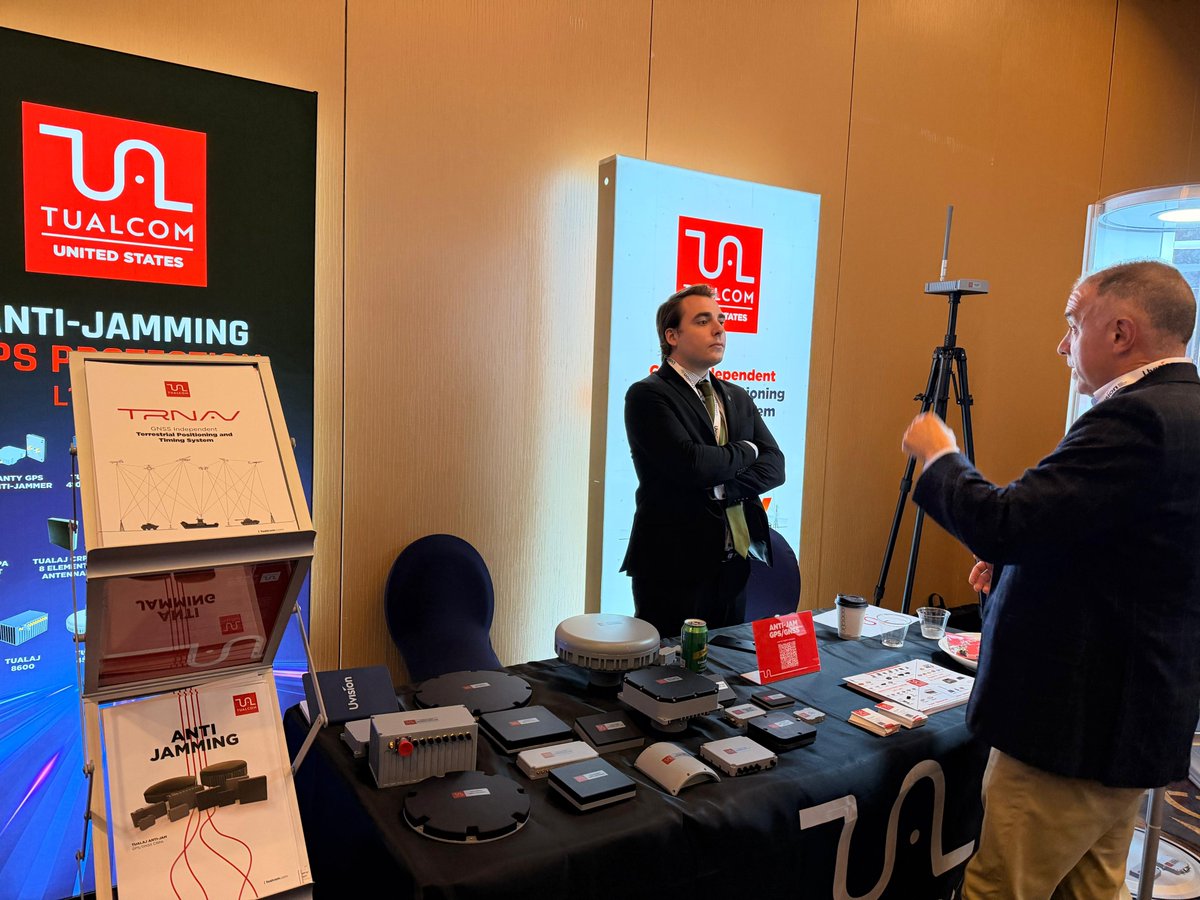 TUALCOM's tweet photo. Thank you to everyone who visited us at the Loitering Munitions Conference USA 2026 in Arlington.

Throughout the event, we had the opportunity to showcase our Anti-jamming, TRNAV, Electronic Warfare, Datalink, and Telemetry solutions developed to support resilient navigation, secure command and control, and robust data transmission for next-generation loitering munition and unmanned systems operations.
 
We were also pleased to present our session, “Redefining Navigation: Assurance when GNSS Fails,” where we shared our approach to maintaining reliable navigation capabilities in contested and GNSS-denied environments.

#TUALCOM #LoiteringMunitions #Antijamming #TRNAV #ElectronicWarfare