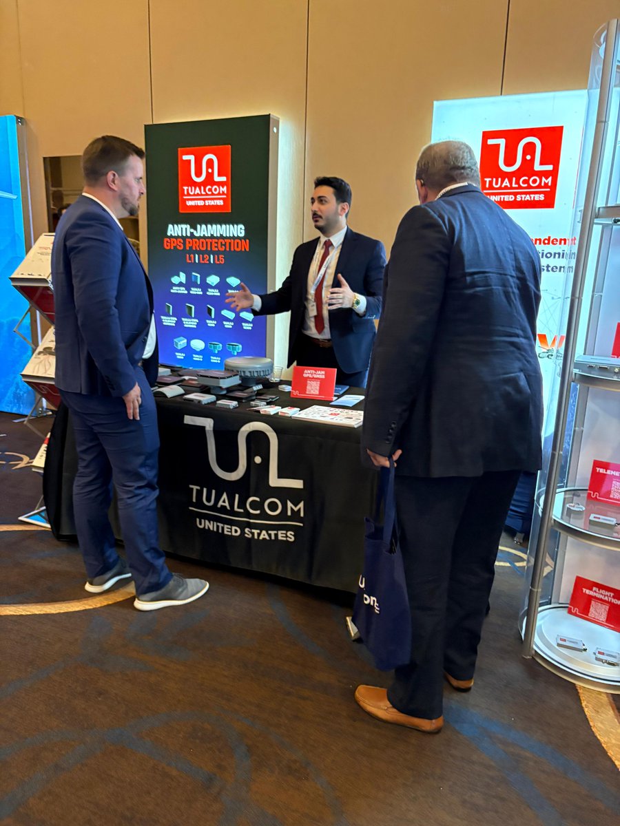 TUALCOM's tweet photo. Thank you to everyone who visited us at the Loitering Munitions Conference USA 2026 in Arlington.

Throughout the event, we had the opportunity to showcase our Anti-jamming, TRNAV, Electronic Warfare, Datalink, and Telemetry solutions developed to support resilient navigation, secure command and control, and robust data transmission for next-generation loitering munition and unmanned systems operations.
 
We were also pleased to present our session, “Redefining Navigation: Assurance when GNSS Fails,” where we shared our approach to maintaining reliable navigation capabilities in contested and GNSS-denied environments.

#TUALCOM #LoiteringMunitions #Antijamming #TRNAV #ElectronicWarfare