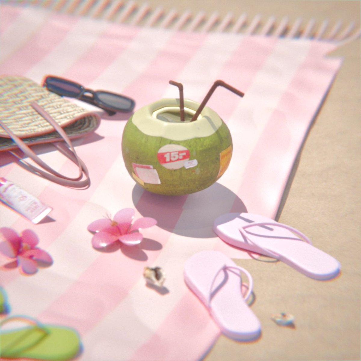 le___na___mon's tweet photo. ステッカー貼ってみた🐾

 #blender  #b3d  #3DCG https://t.co/MnHAwYxcIZ