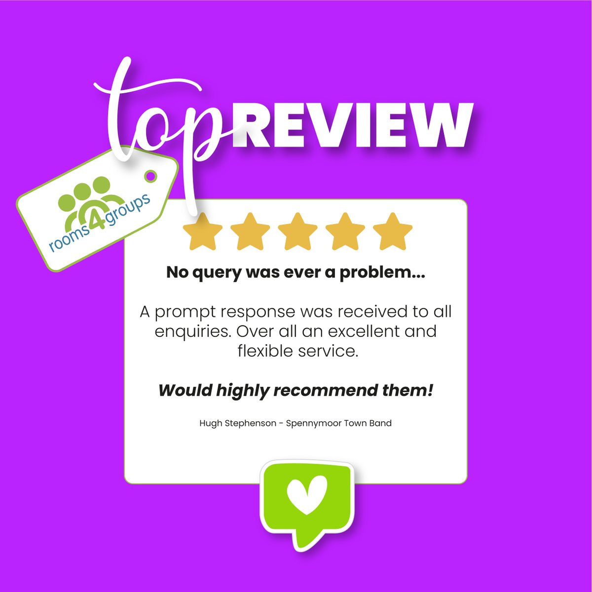 rooms4groups's tweet photo. We love a happy customer!
Thanks to Spennymoor Town Band for this lovely review
#rooms4groups #grouphotels #happycustomer #review #recommendation #wordofmouth #customerservice #customersatisfaction https://t.co/VrvnL8yPYl