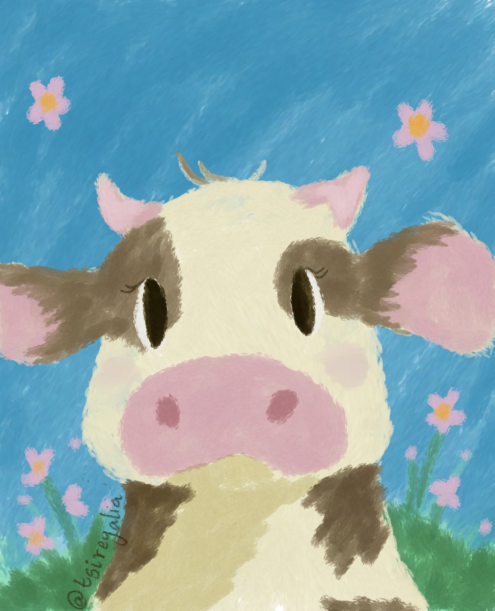 tsireyalia's tweet photo. spreading moo energy🐮🌸 https://t.co/cu1BhtrpB7