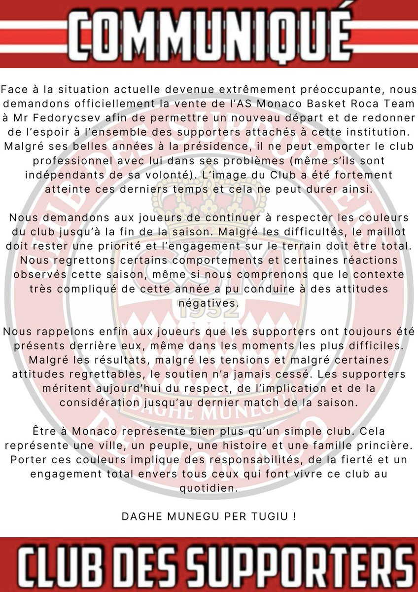 Club des Supporters de Monaco tweet media