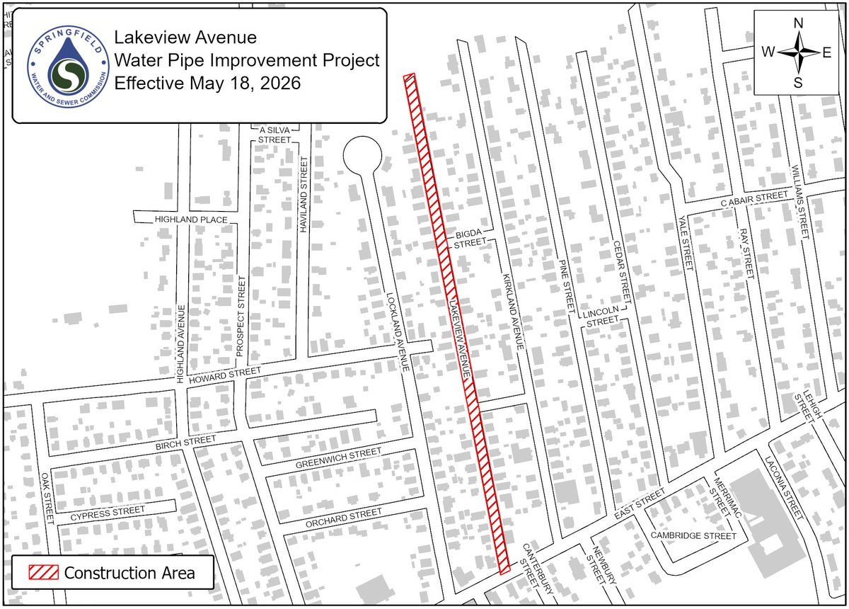 SpfldWaterSewer's tweet photo. Staring May 18 &amp; continuing through Sept. SWSC crews will repair water pipes on Lakeview Ave, Ludlow. One-lane alternating traffic managed with signs &amp; police. SWSC thanks everyone for their patience. Call 413-310-3501 with questions. More info: https://t.co/j1u0RsNT5y https://t.co/ZoWdOKZMUM