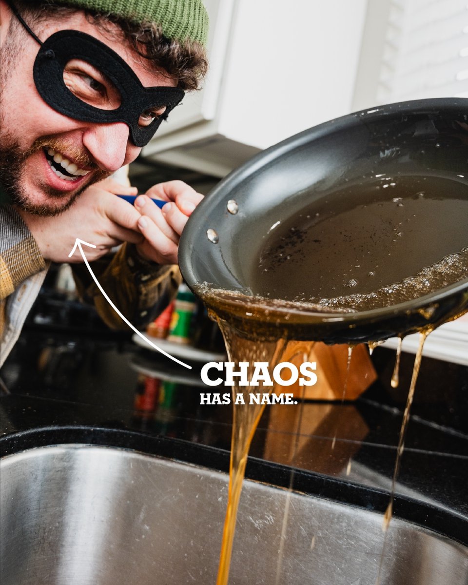 flohawks's tweet photo. Chaos has a name, and it’s Pipe Perp! Back at it pouring bacon grease straight down your sink like he pays rent. 😈🍳

Clog now, cry later. Your pipes will remember this. https://t.co/vD4683VHs8
