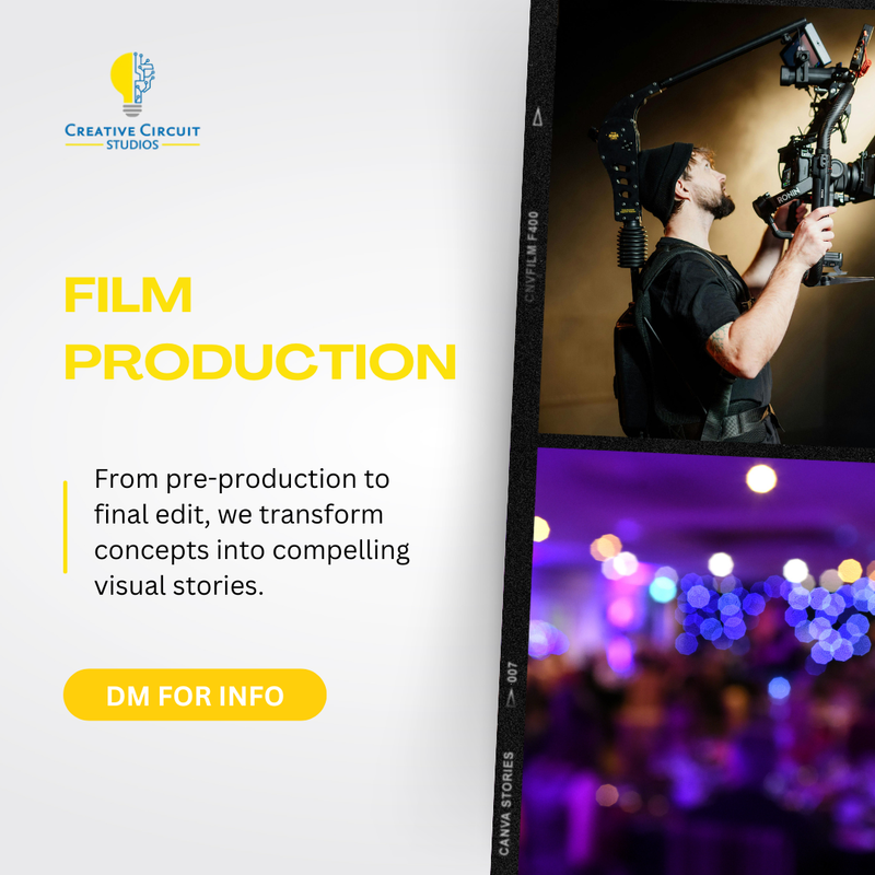creativecirc's tweet photo. 🎬 Our film production services cover everything from location scouting and cinematography to sound design and post-production editing. 

#CreativeCircuitStudios #FilmProduction #VisualStorytelling https://t.co/DuFYQyXnTk