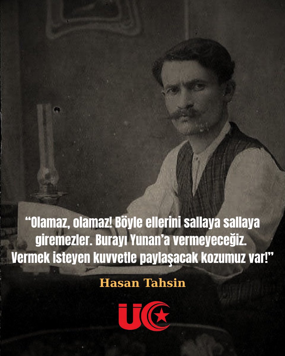 resmiuc's tweet photo. 15 Mayıs 1919’da İzmir işgal edilirken, emperyalizme karşı ilk kurşunu sıkan gazeteci ve yurtsever Hasan Tahsin’i saygı ve minnetle anıyoruz.🇹🇷

Hasan Tahsin’in attığı o ilk kurşun; yalnızca bir işgale karşı değil, teslimiyete, mandacılığa ve boyun eğmeye karşı da sıkılmıştır. Onun cesareti, bağımsızlık meşalesini Anadolu’nun dört bir yanında büyüten milli mücadelenin simgelerinden biri olmuştur.

Bugün biz üniversiteli gençlere düşen görev; tam bağımsız Türkiye idealini, Cumhuriyet değerlerini ve halk egemenliğini aynı kararlılıkla savunmaktır.

Bağımsızlık uğruna can veren Hasan Tahsin’i ve tüm kurtuluş kahramanlarımızı saygı, özlem ve mücadele azmiyle anıyoruz.