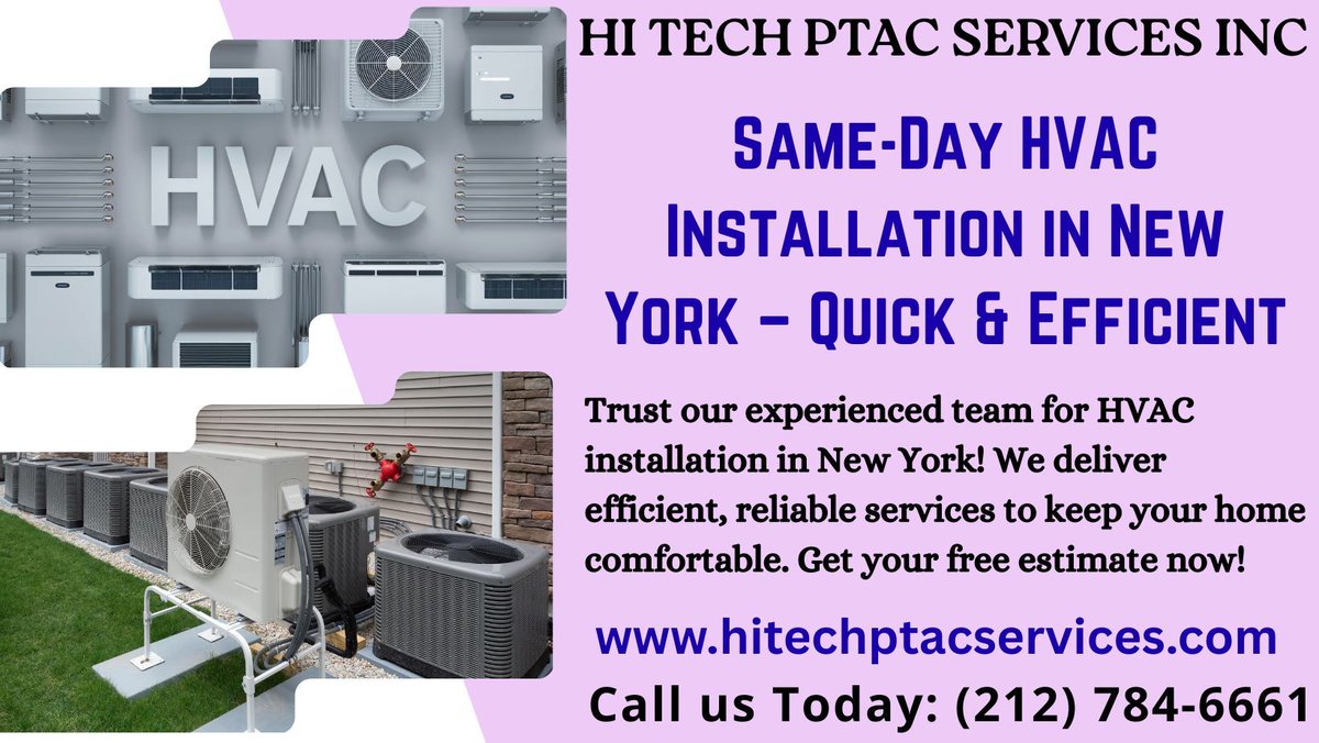 ptacservicesinc's tweet photo. Complete HVAC installation services in New York for new construction and system upgrades. We focus on energy-efficient technology, fast service, and long-term comfort solutions. Call us today: (212) 784-6661 or visit https://t.co/0XnqrzxwXN, #24HourHVAC, #CertifiedHVACTechs https://t.co/rL5I31XVZZ