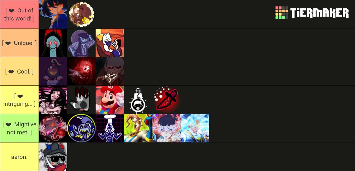 SP00KYSERVANT99's tweet photo. [ ❤️ here is the tier list! ] https://t.co/Q6YnKgO7UZ