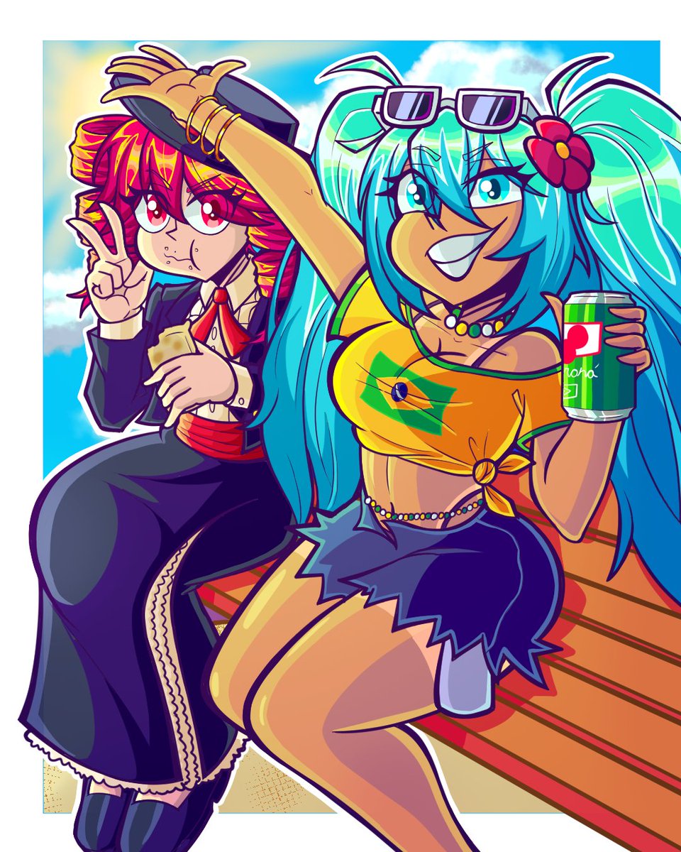 MonkoSr's tweet photo. Miku Brasile��a y Teto Chilena, que opinan?

#hatsunemiku #Kasameteto #fanartㅤㅤㅤㅤ https://t.co/fOGyV9bx6b