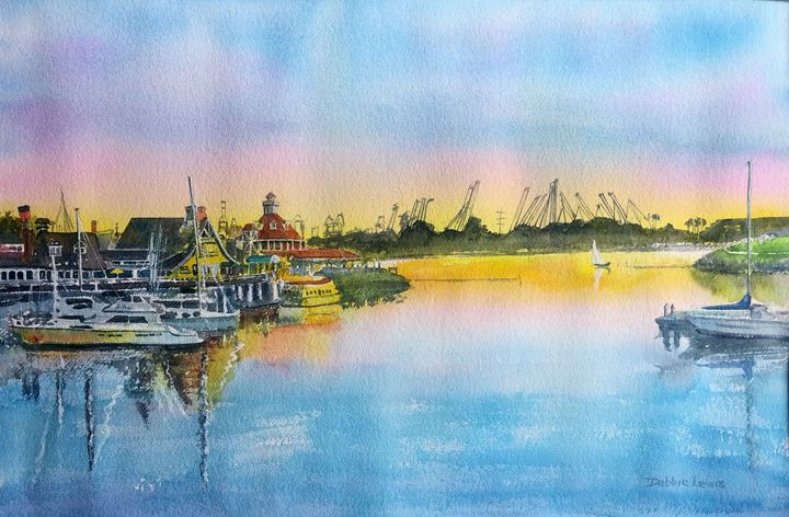 DLINLB's tweet photo. Art of the Day! "Sunset at Shoreline Village". Buy at: https://t.co/JhyfT3Rpfr https://t.co/UNVUkDnlb4