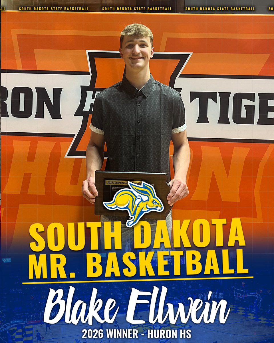GoJacksMBB's tweet photo. Some more accolades for one of our incoming Jackrabbits 👏

A shoutout to @Ellwein_blake on earning the Mr. Basketball award for the state of South Dakota!

#GoJacks 🐰 https://t.co/7klHrI2k2x