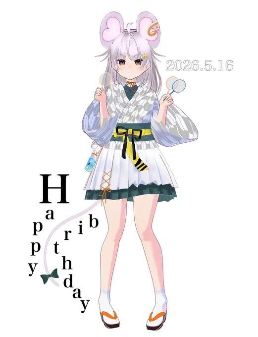 お誕生日おめでとうございます #祝まるげりちゃ爆誕 #りちゃあーと #VRoid