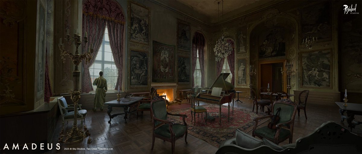 pixoloid's tweet photo. Keyframe concept for Amadeus.

Our main role was to support the production team by creating detailed concept designs, with a focus on keyframes and environments.

Artist: Zsolt Szabados
Production Designer: Morgan Kennedy

#amadeus #mozart #conceptart #visualdesign https://t.co/Y9MuIWTppo