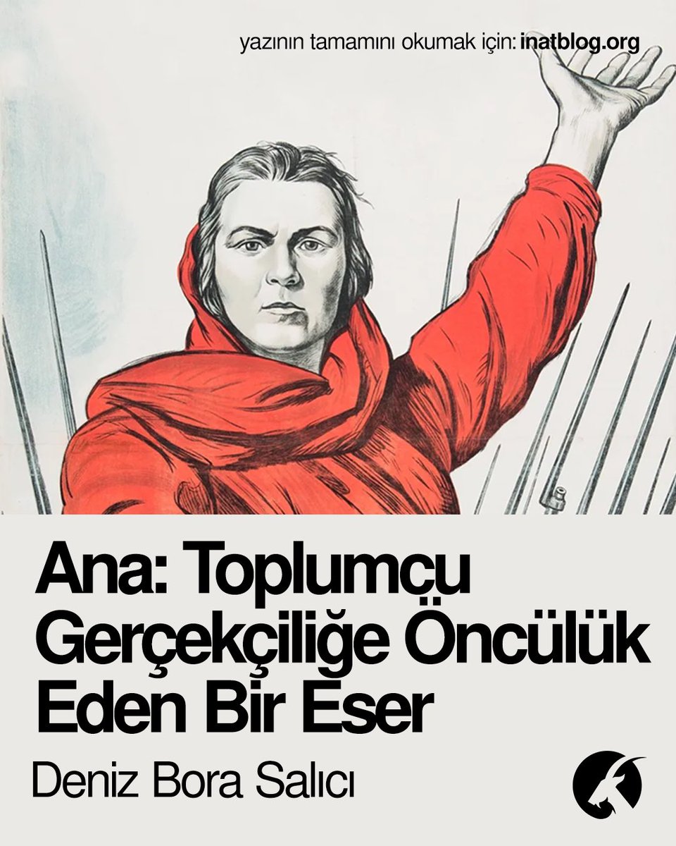 inat_dergi's tweet photo. Arkadaşımız Deniz Bora Salıcı yazdı: 
Ana: Toplumcu Gerçekçiliğe Öncülük Eden Bir Eser

Yazının tamamını aşağıdaki linkten okuyabilirsiniz:
https://t.co/TjzIXfB8QW https://t.co/ud47R9DKDr