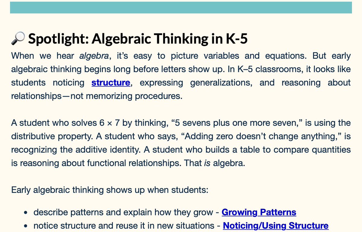 mikewiernicki's tweet photo. I've been thinking a lot about mathematical structure and how it relates to everything we teach - especially in K-5. What mathematical structures do you all think are most important to make visible? #mathmakessense #iteachmath #elemmathchat #mtbos https://t.co/g8uAL0kagh