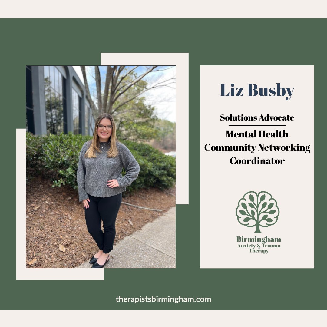 Bham_Therapy's tweet photo. Meet Liz!🌿
Liz is our Solutions Advocate and Mental Health Community Networking Coordinator (and an aspiring therapist!). She dedicates herself to her outreach work, visiting multiple hospitals and healthcare facilities to let them know we are here to help! 
#meettheteam https://t.co/qF9oCJoRnH