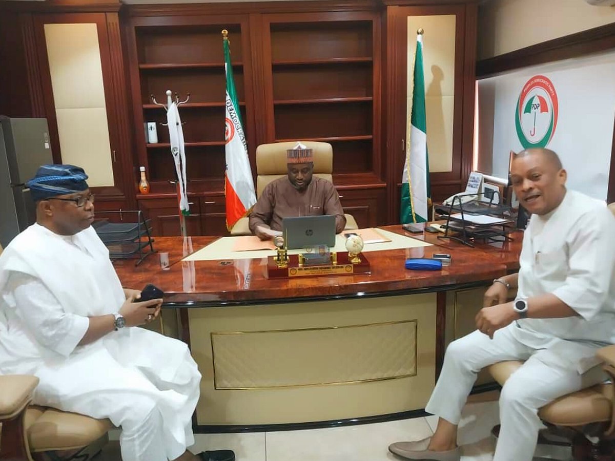 pdpnof's tweet photo. Friday May 15 2026 

PHOTO SPEAKS !!
....Direction, Administration, and Legal Compliance At A  Glance.
The National Chairman of the Peoples Democratic Party (PDP) Hon. Abdulrahman Muhammad in a meeting with the National Secretary Sen. Samuel Nnaemeka Anyanwu and National https://t.co/L0AlKjr7OQ