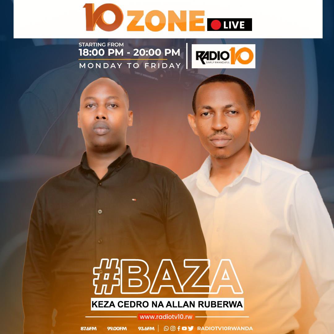 Radiotv10rwanda's tweet photo. Ntucikwe na #10Zone yo kuri uyu wa Gatanu, aho iratangirana no kwakira abanyamakuru bashya barimo Keza Cedro na Allan Ruberwa.

Ni umwanya mwiza wo kuba wa #BAZA ikibazo ushaka aba banyamakuru bazobereye mu makuru y’imikino avugwa i Burayi. https://t.co/9TdGkVd6aT