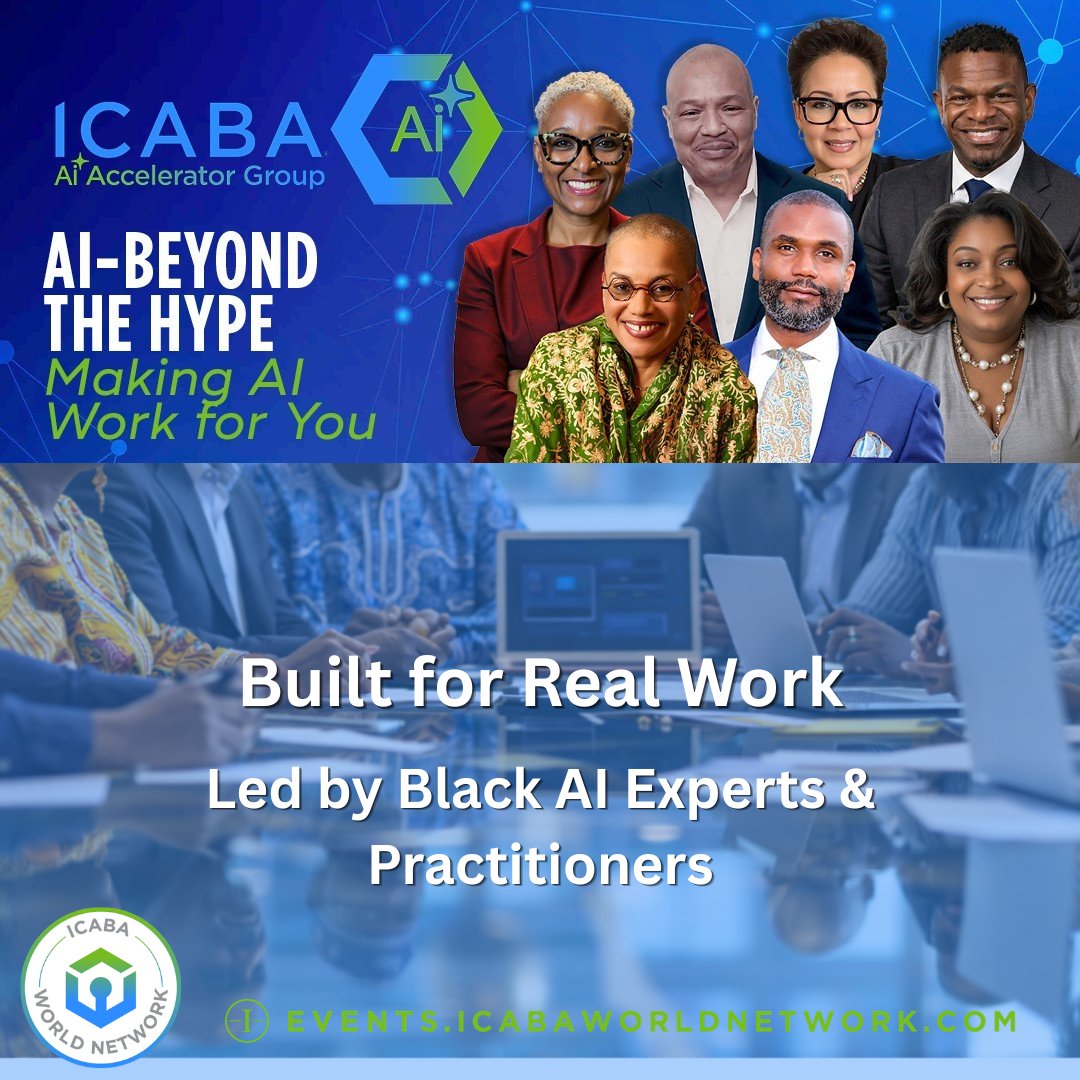 ICABAWORLD's tweet photo. There’s no shortage of AI content.

What’s missing is practical application.

The 𝗔𝗜𝗔𝗚 𝗦𝗲𝗿𝗶𝗲𝘀 is led by Black AI experts and practitioners focused on:
✔ Real-world use
✔ Practical workflows
✔ Immediate outputs

📅 Starts May 26

🔗 https://t.co/7oA3AUxtdY https://t.co/A63rlQiCMT