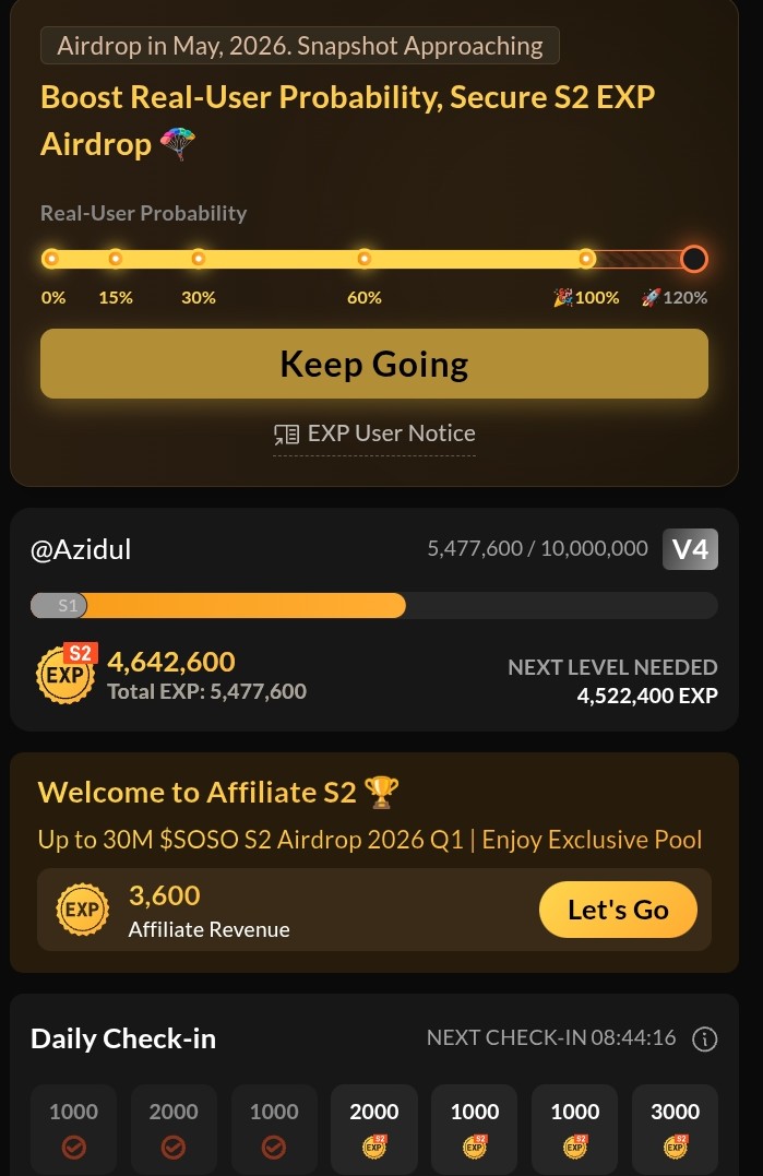 AzidulI92937559's tweet photo. @SoSoValueCrypto Season 2 airdrop date is not officially announced yet. Most likely, rewards will be distributed after the campaign ends and final eligibility checks are completed.

Stay active, complete tasks, and follow official updates from @SoSoValueCrypto for the latest information.

No confirmed date yet—just wait for the official announcement.

@SoSoValueCrypto