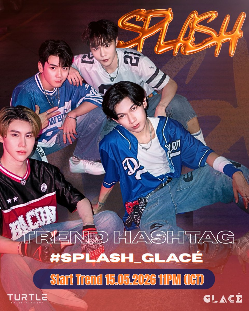 GLACEOFFICIALth's tweet photo. GLACÉ ‘ Splash ‘ OFFICIAL MV
Pre Debut SIngle
❣️RELEASE OUT NOW
⭐️ Trend Hastag #SPLASH_GLACÉ
⏰ Start Trend : 15.05.2026 11PM (ICT) 23.00 น.
#GLACÉ
#splash_glacé
#SplashOnME
#TurtleEntTH https://t.co/RhcPwvUb6l