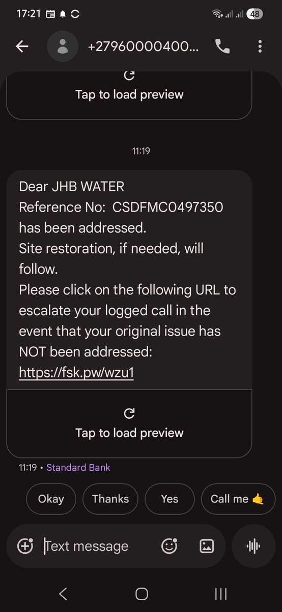 tamarj810's tweet photo. @JHBWater @Rand_Water @CityofJoburgZA Matter has still not been addressed but I have received the attached message https://t.co/CKmaWtDd6D