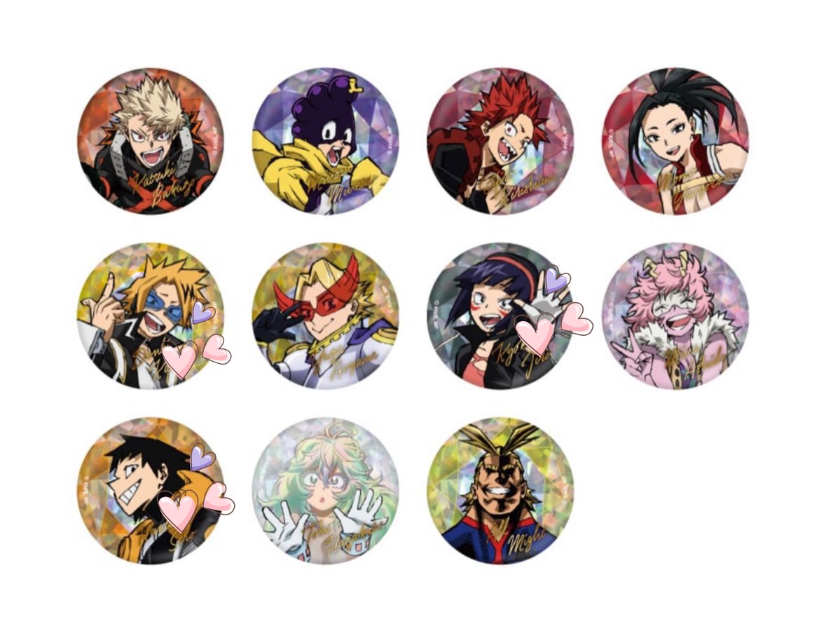 bear_mns04's tweet photo. 【交換/募集】僕のヒーローアカデミア ヒロアカ TVアニメ10周年キービジュアル ホロ缶バッジ B 

(求)瀬呂＞上鳴、耳郎

(譲)爆豪、峰田、切島、八百万、青山、芦戸、葉隠、オールマイト

・6月に切り替わり1BOX予約予定
※初回の方はツイフィのご一読をお願い致します https://t.co/ionVpsXjMS