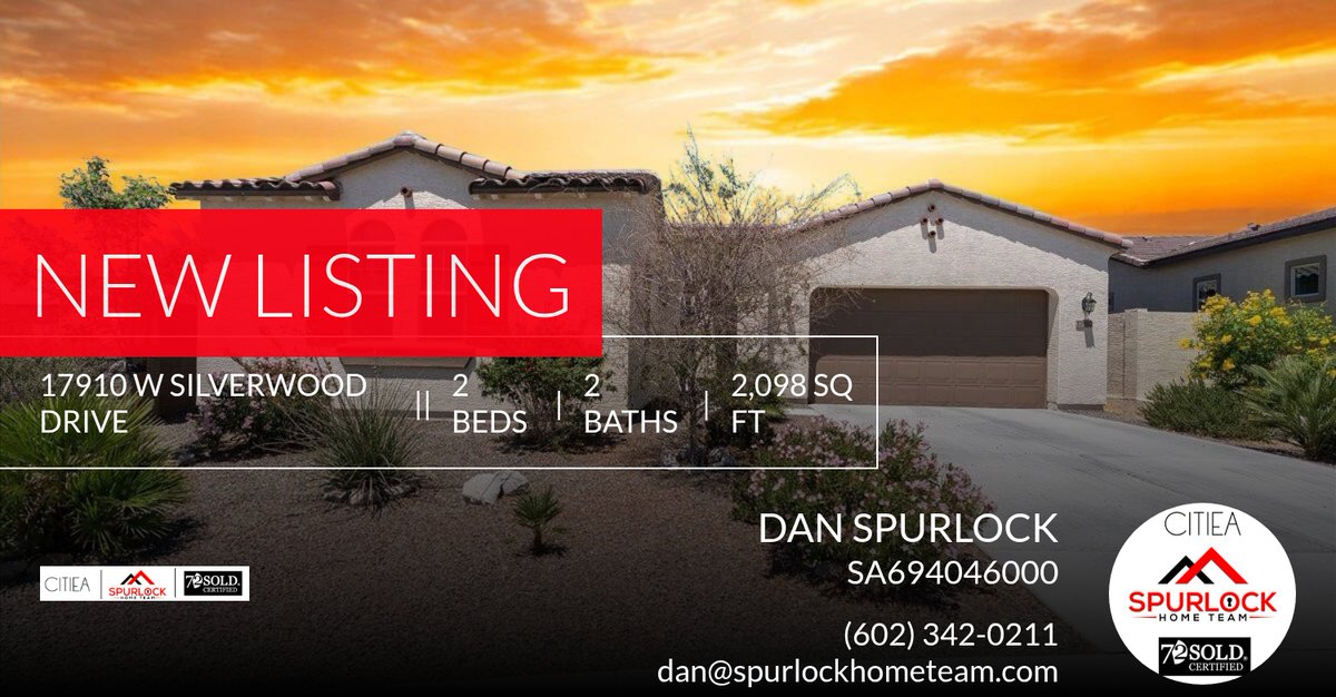 Danspurlock's tweet photo. 📍 New Listing 📍 Take a look at this fantastic new property that just hit the market located at 17910 W Silverwood Drive in Goodyear. Reach out here or at (602) 342-0211 for more information https://t.co/NSBpiTHUJy https://t.co/VWM81DkzfA