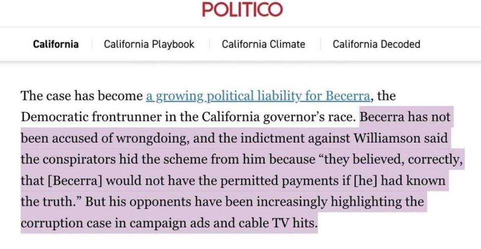 DrDinD's tweet photo. 🧵OK, maybe Steyer has evolved from his fossil fuel investment days &amp; that's why some climate activists I really respect endorsed him. I have doubts.

But can they accept this flat out lie about @xavierbecerra ?  Contrast the quoted shade with this text from the actual plea deal. https://t.co/WItXBeoDZN