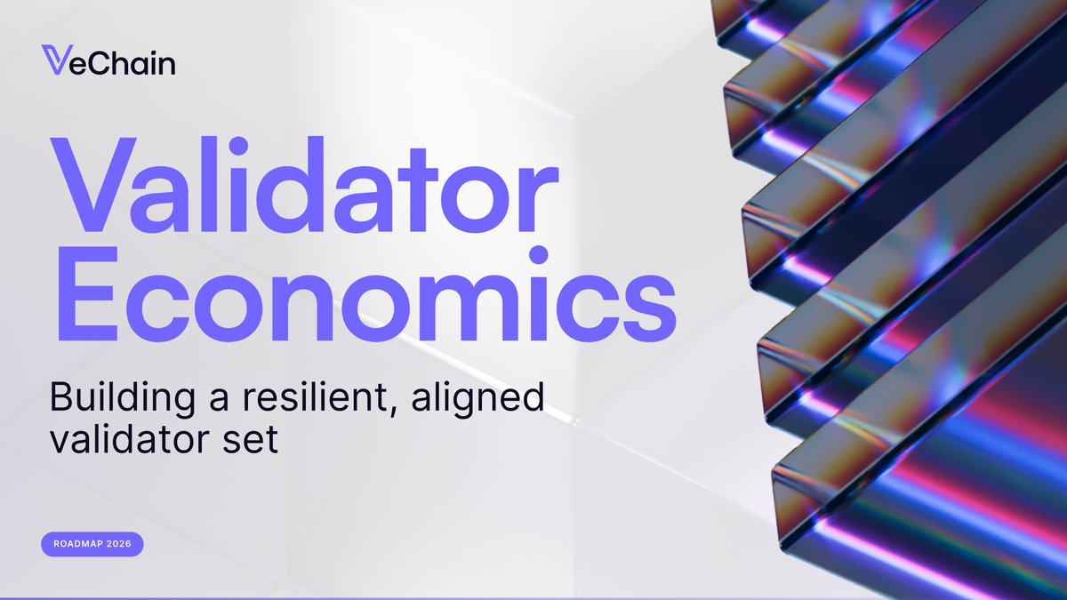 vechainofficial's tweet photo. Interstellar introduces new delegation controls for VeChainThor validators, giving them additional configurability over how they participate in consensus. 

Our design goal: a validator set governed by game theory, with real economic skin in the game, rather than a static set of permissioned participants.

This upgrade serves our 2026 thesis directly. 

Enterprises, institutional investors, and autonomous agents all require strong guarantees about the networks they depend on. A diverse, economically aligned validator set provides those guarantees more robustly than any alternative.
$VET