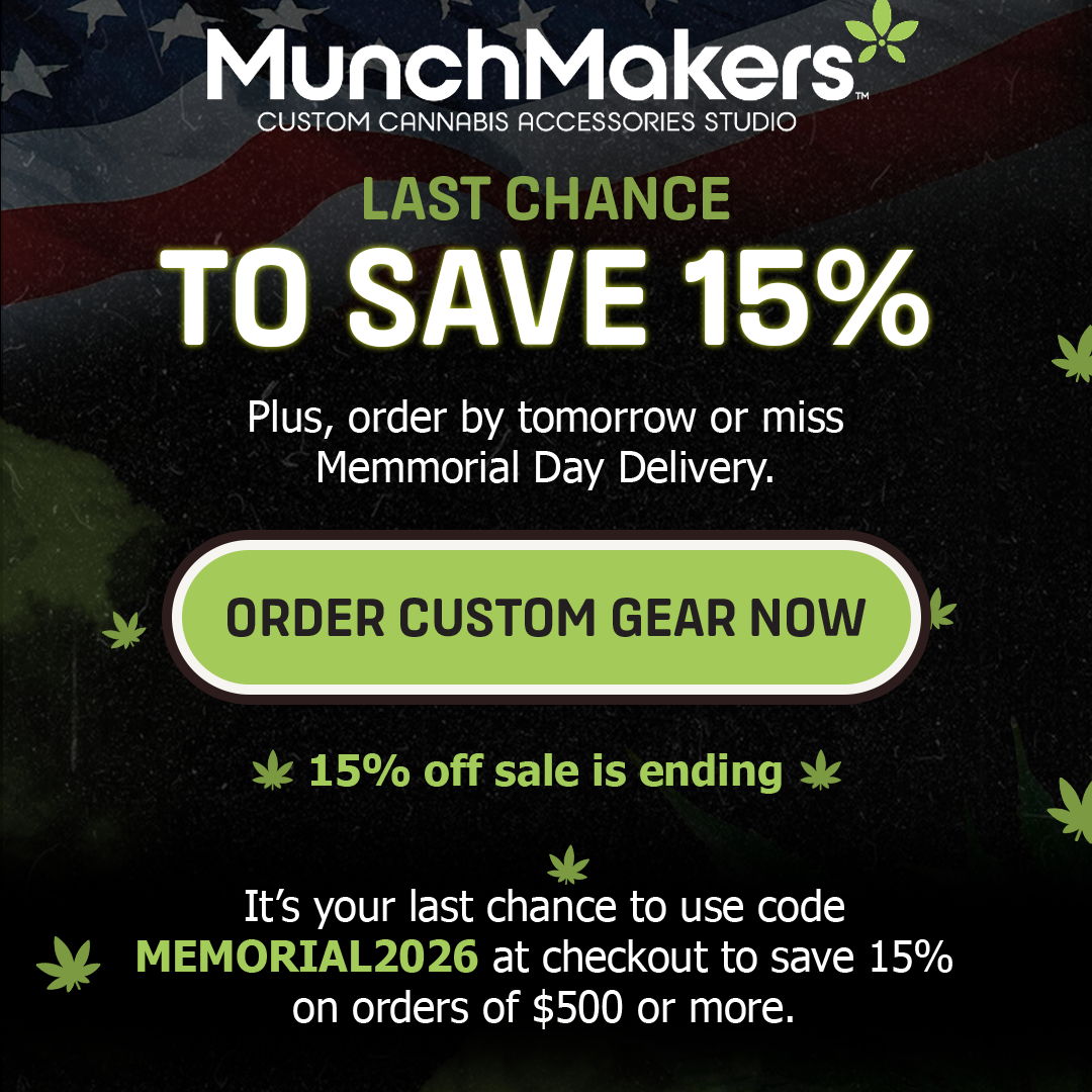 Munchmakers420's tweet photo. Use code MEMORIAL2026 at checkout and get 15% off orders of $500+.

Shop now before the sale ends tonight: MunchMakers

#MemorialDaySale #MunchMakers https://t.co/pgu8iWol4D