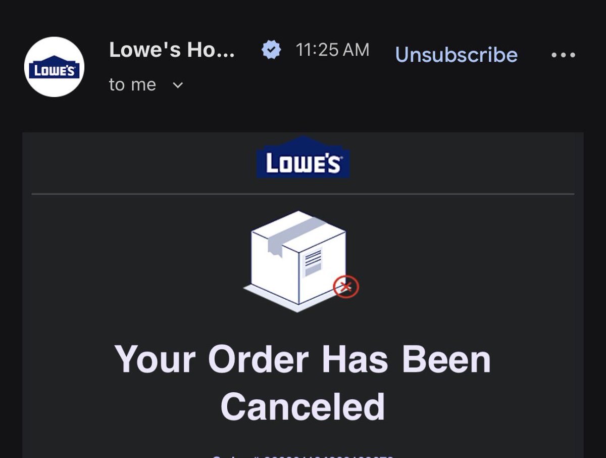 Waffuroo's tweet photo. @GlitchedDeals Welp order just got canceled 😭 https://t.co/yhlTbxjW5E