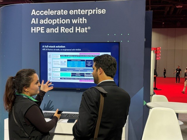 HPE_AI's tweet photo. We’re going behind the scenes at @RedHat Summit 2026, where AI modernization is moving from conversation to execution.

Together, HPE and Red Hat are helping organizations build a more practical foundation for enterprise AI. https://t.co/iEOaaG82cf