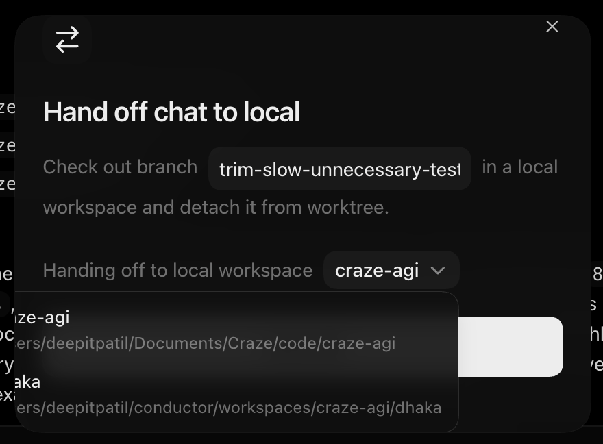 deepit_patil's tweet photo. @thsottiaux @ajambrosino please fix this bug.
Happens every time I'm trying to hand off a work tree to a local branch on Codex. https://t.co/yT1sJDkPp8